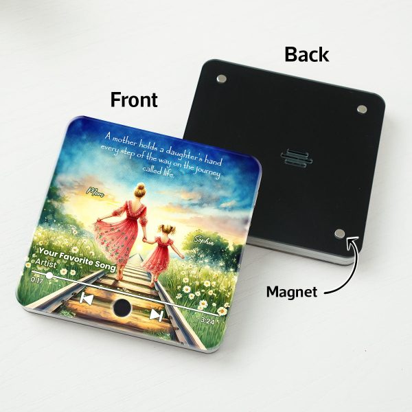 A Mother Holds Her Daughter s Hand Personalized Music Fridge Magnet, Heartfelt Mother Daughter Gift, Birthday Gift for Mom Hot on Sale - Image 5