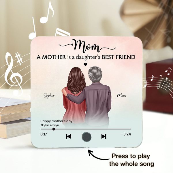 A Mother Is A Daughter s Best Friend Personalized Music Fridge Magnet, Heartfelt Mother Daughter Gift, Birthday Gift for Mom Online now - Image 2