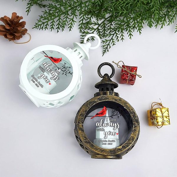 Always With You Cardinal On Branch Memorial Keepsake Personalized Lantern Ornament on Sale - Image 4