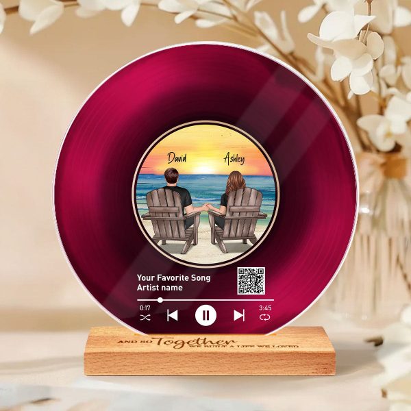 Couple Beach Landscape Personalized Acrylic Song Plaque,  Gift, Anniversary Gift For Couple, For Him, For Her, Husband, Wife For Cheap - Image 3