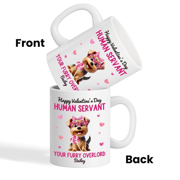 Funny Cartoon Dogs Happy  Human Servant Personalized Mug,  Gift For Dog Lovers, Dog Moms For Discount - Image 3