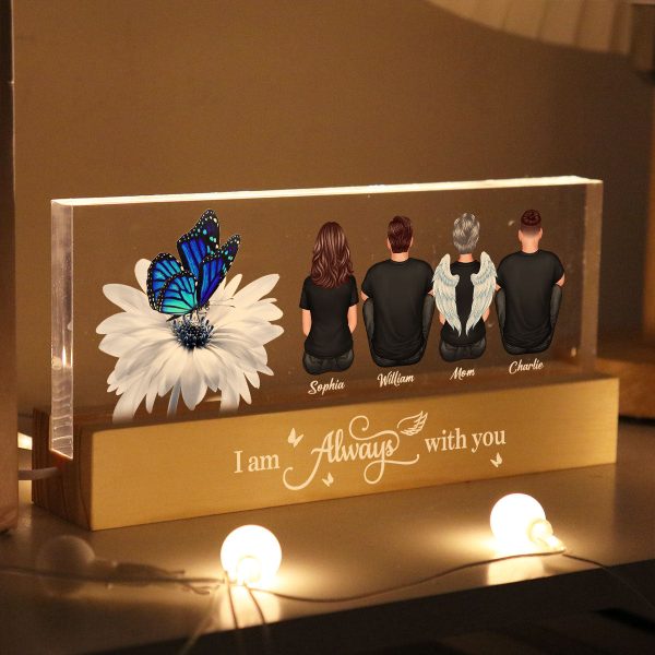 Butterfly I Am Always With You Memorial Personalized Acrylic Block LED Night Light Online Sale