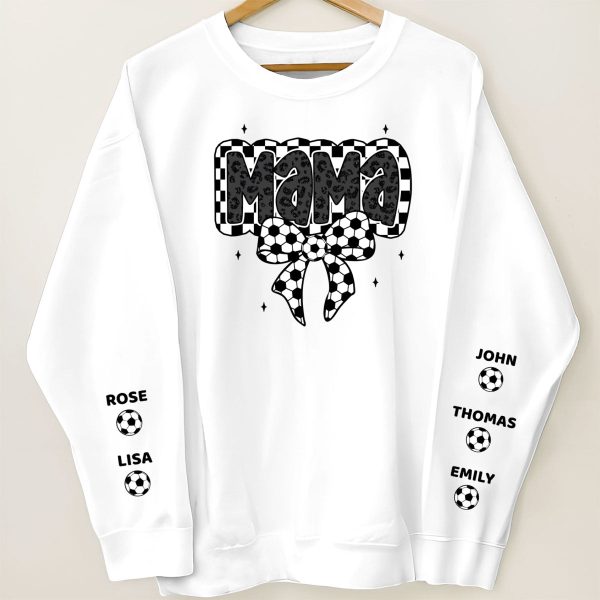 Retro Soccer Coquette Mama Personalized Sweatshirt, Perfect 2025 Mother s Day Gift For Soccer Lover, For Soccer Mom, For Soccer Wife For Discount - Image 5