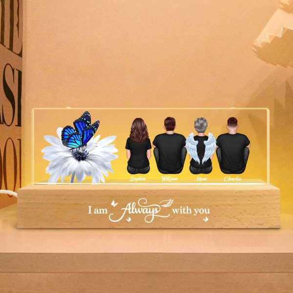 Butterfly I Am Always With You Memorial Personalized Acrylic Block LED Night Light Online Sale - Image 5