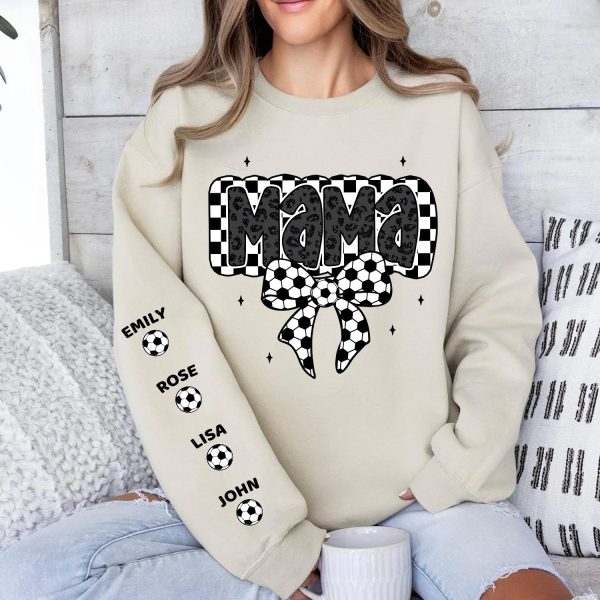 Retro Soccer Coquette Mama Personalized Sweatshirt, Perfect 2025 Mother s Day Gift For Soccer Lover, For Soccer Mom, For Soccer Wife For Discount - Image 4