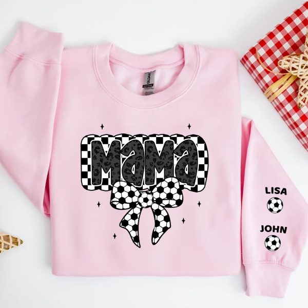 Retro Soccer Coquette Mama Personalized Sweatshirt, Perfect 2025 Mother s Day Gift For Soccer Lover, For Soccer Mom, For Soccer Wife For Discount - Image 3