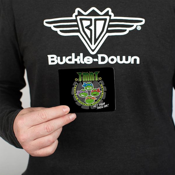 Bi-Fold Wallet - Classic TMNT-GET YOUR SHELL ON + TMNT WORLD TOUR 84 Black Gray Green For Discount - Image 3